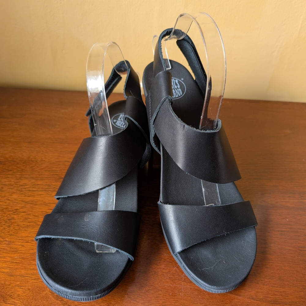 Loints Of Holland Length Striped Comfort Shoe Heeled Sandal EU41 US10